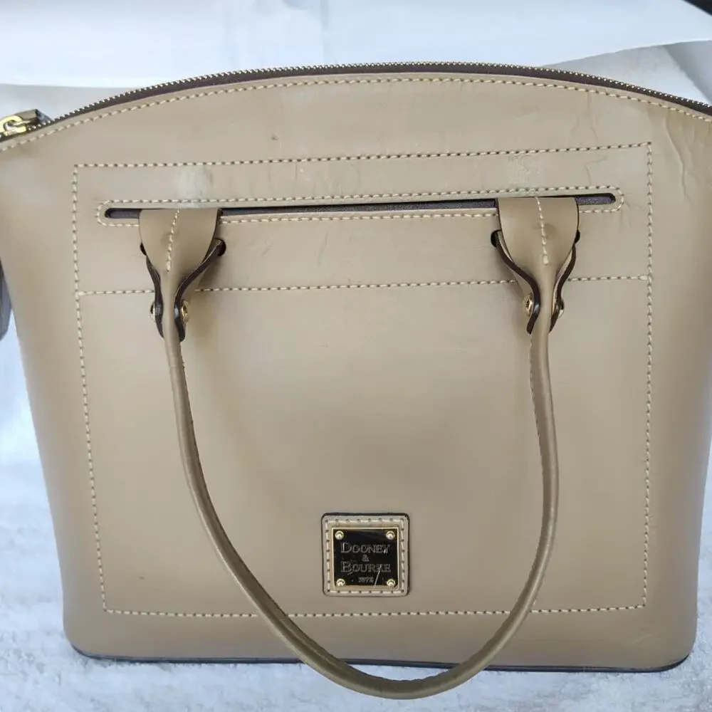 Dooney & Bourke Taupe Leather Handbag Purse